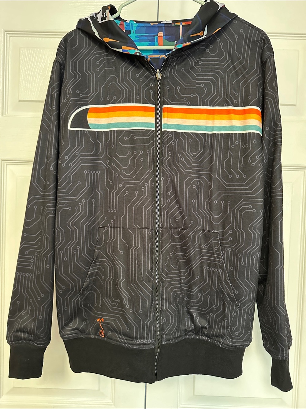Grassroots Men’s Size Small Lazershark Reversible Zip up Hoodie
